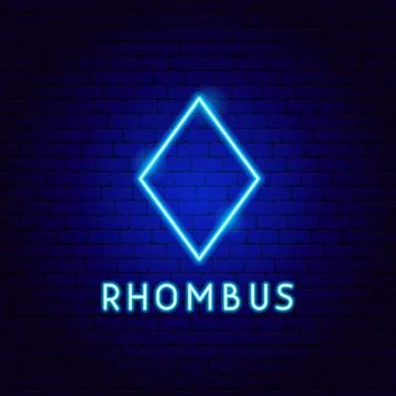 Rhombus Neon Label Stock Illustration