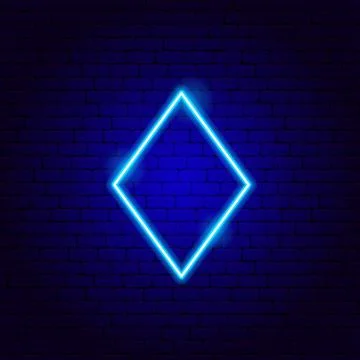 Rhombus Neon Sign Stock Illustration