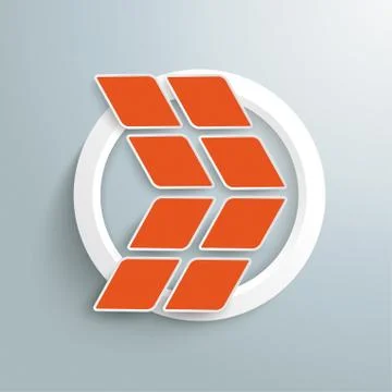Rhombus orange arrow white ring Stock Illustration