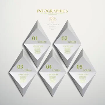 Rhombus relief infographic elements 스톡 일러스트