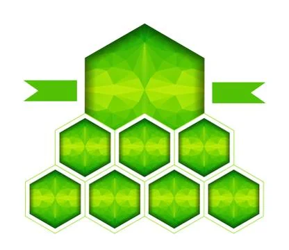 Rhombus with ribbon in triangle style Stock Illustration