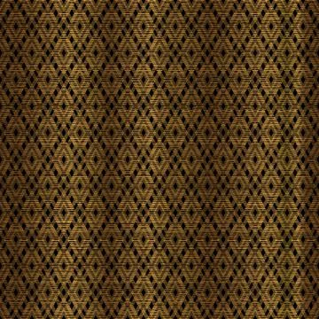 Rhombus Seamless Pattern Design in Gold on Black Background with Line Texture Stock Illustration