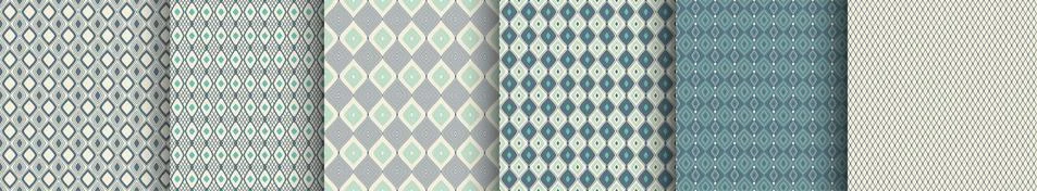 Rhombus seamless pattern. Geometry vector line pattern set for fabric, textile Stock Illustration