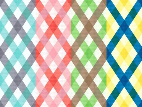Rhombus seamless pattern with motley stripes Stock Illustration