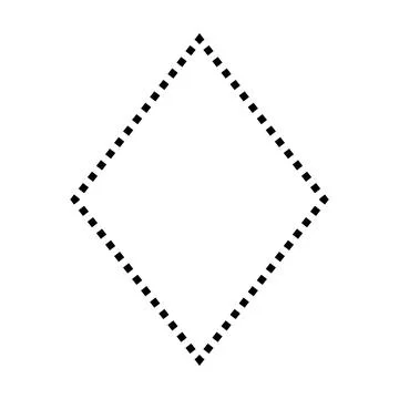 Rhombus shape dashed symbol vector icon for creative graphic design ui element Stock Illustration