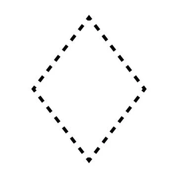 Rhombus shape dashed symbol vector icon for creative graphic design ui element Illustrazione stock