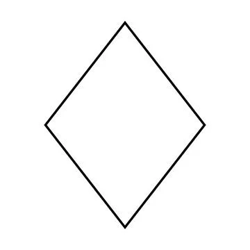 Rhombus shape symbol vector icon outline stroke for creative graphic design  Stock Illustration