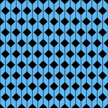 Rhombus square seamless pattern blue black geometric background Stock Illustration