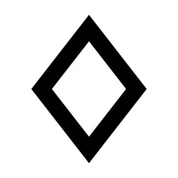 Rhombus symbol shape vector icon outline stroke for creative graphic design Stock Illustration
