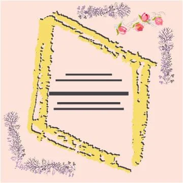 Rhombus texture frame with text. Stock Illustration