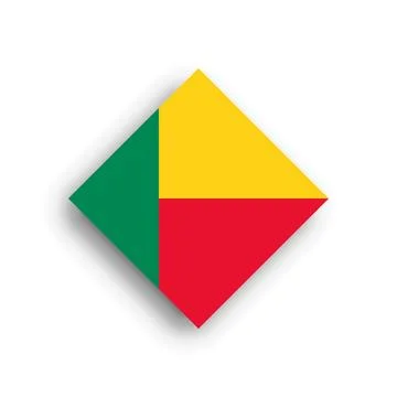 Rhombus vector flag of Benin Stock Illustration