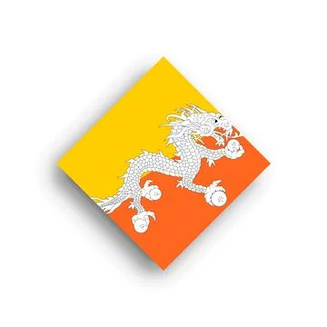 Rhombus vector flag of Bhutan Stock Illustration