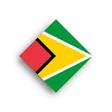 Rhombus vector flag of Guyana Stock Illustration