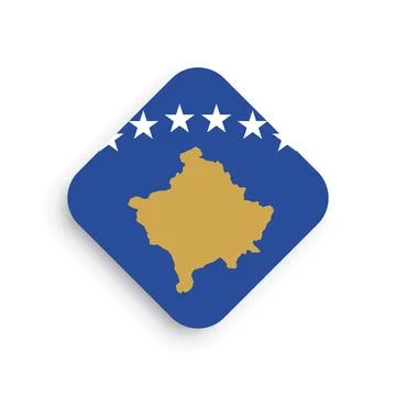 Rhombus vector flag of Kosovo Stock Illustration