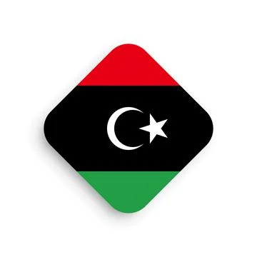 Rhombus vector flag of Libya Stock Illustration
