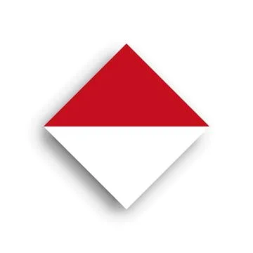 Rhombus vector flag of Monaco Stock Illustration