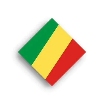 Rhombus vector flag of Republic of the Congo Stock Illustration