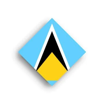 Rhombus vector flag of Saint Lucia Stock Illustration