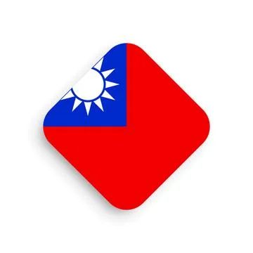 Rhombus vector flag of Taiwan Stock Illustration