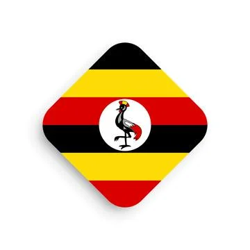 Rhombus vector flag of Uganda Stock Illustration