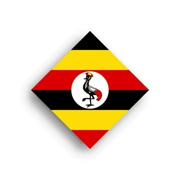 Rhombus vector flag of Uganda Stock Illustration