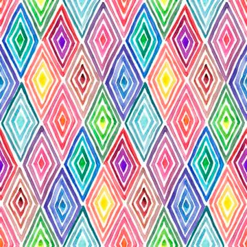 Rhombus watercolor pattern Stock Illustration