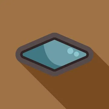 Rhombus window glass icon long shadow illustration Illustrazione stock