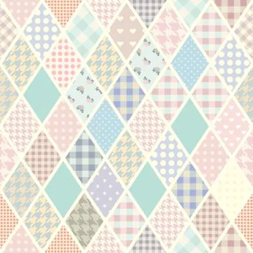Rhombuses patchwork pattern. Stock-Illustration