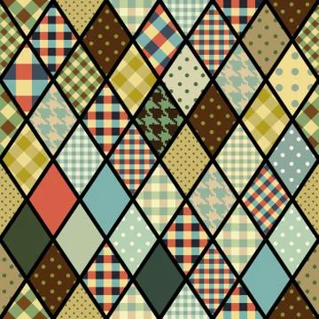 Rhombuses patchwork pattern. Stock-Illustration