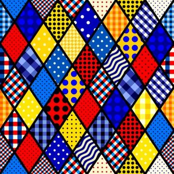 Rhombuses patchwork pattern. Stock Illustration