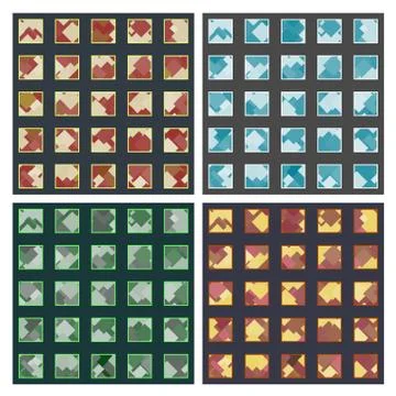 Rhombuses in squares seamles patterns Stock Illustration