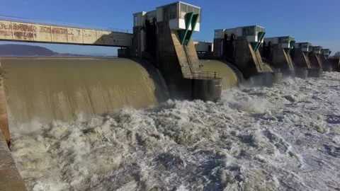 Rhone river lock in Rochemaure Stock Footage 263622301