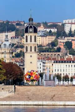 The rhone river in lyon Stock Photos