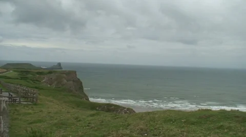 Rhossili Bay Stock Footage 34624288