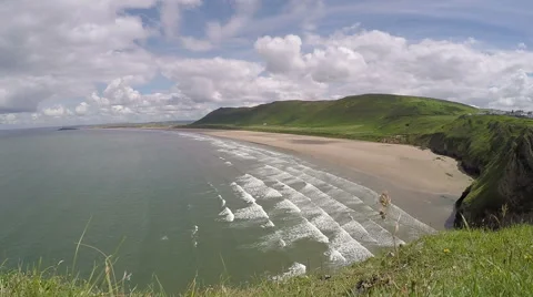 Rhossili Bay Stock Footage 65246378