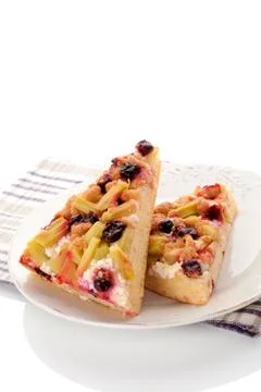 Rhubarb cake. Stock Photos