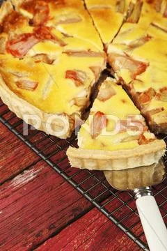 Rhubarb loaf cake Stock Photos