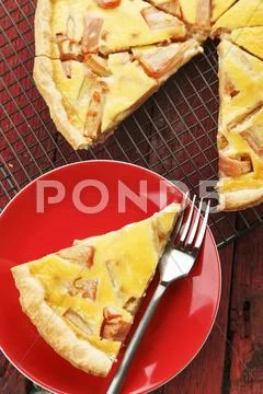 Rhubarb loaf cake Stock Photos
