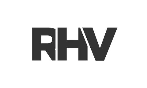 RHV logo design template with strong and modern bold text. Initial based ve.. Illustrazione stock