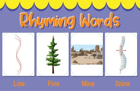 Rhyming Words Illustration Illustrazione stock