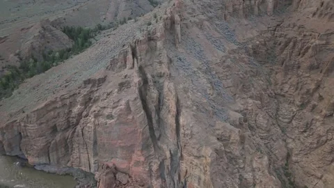 Rhyolite Cliffs and Rugged Ridges in Shoshone Canyon Wyoming Push Stock Footage 336745961