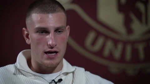 Rhys Bennett interview on suicide prevention Stock Footage 324752203