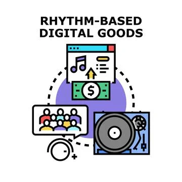 Rhythm based digital goods concept representing monetization Stock Illustration