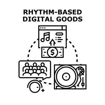 Rhythm based digital goods concept representing monetization Stock Illustration