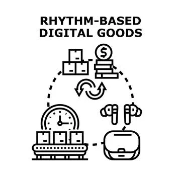 Rhythm based digital goods exchange and delivering concept Stock Illustration