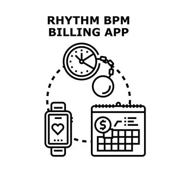 Rhythm bpm billing app concept vector Stock Illustration