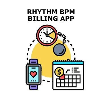 Rhythm bpm billing app concept vector Stock Illustration