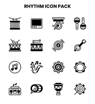 Rhythm DuoTone Icons Pack Stock Illustration