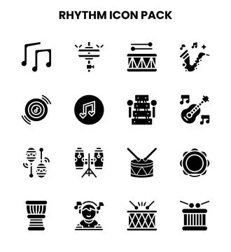 Rhythm Glyph Graphics Icons Pack イラスト素材