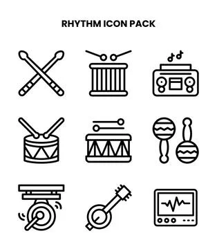 Rhythm Line Design Icons Pack Stockillustratie